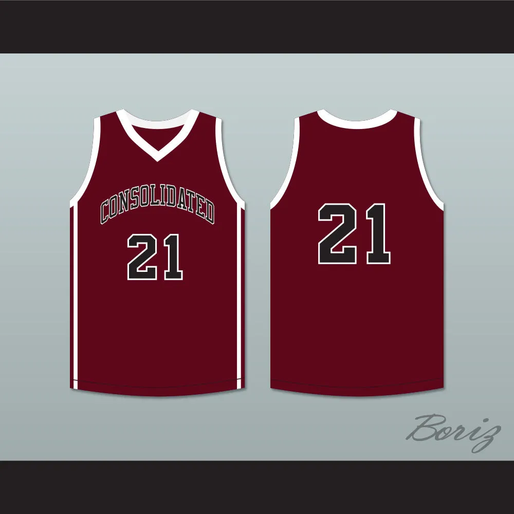 Player 21 A&M Consolidated High School Tigers Maroon Basketball Jersey