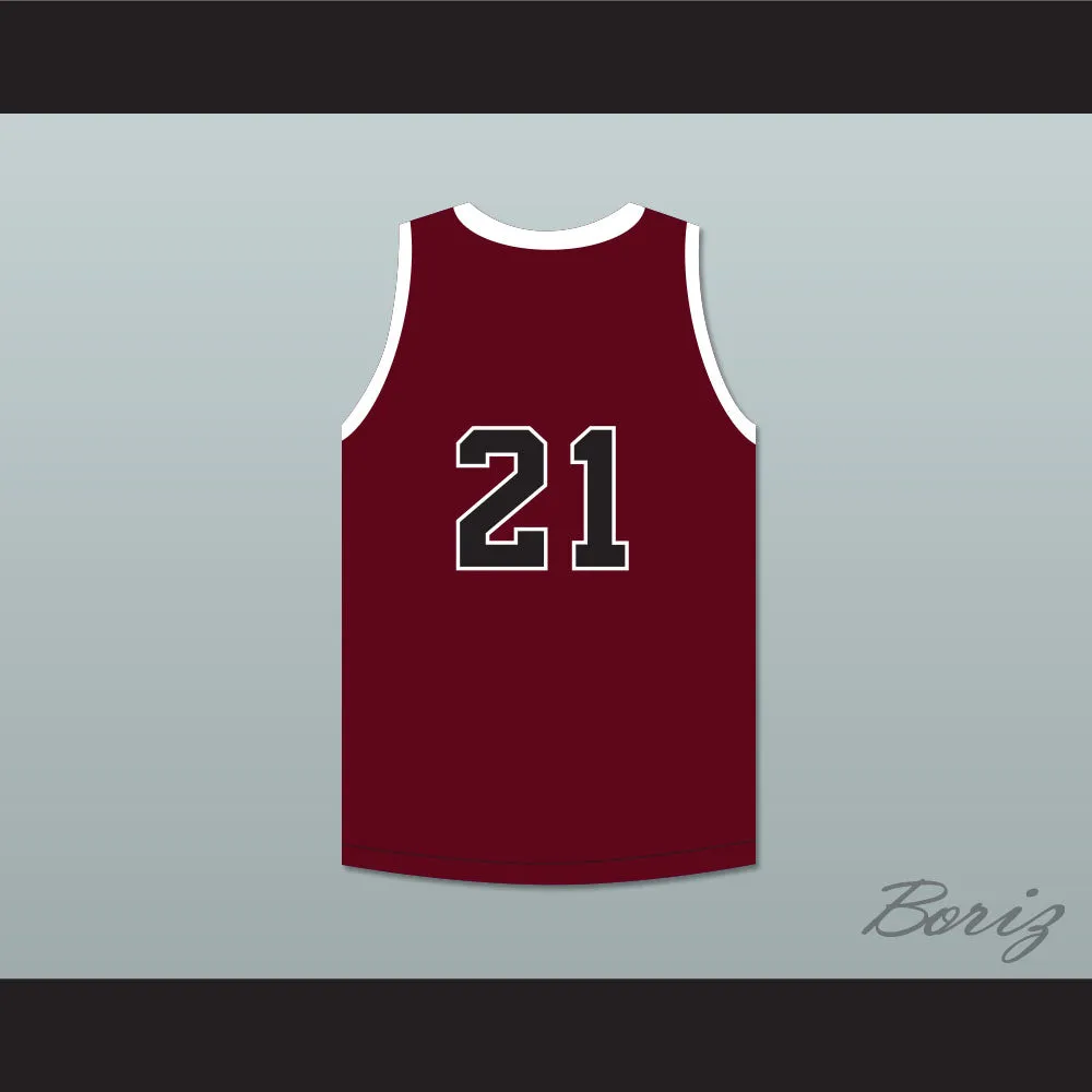 Player 21 A&M Consolidated High School Tigers Maroon Basketball Jersey