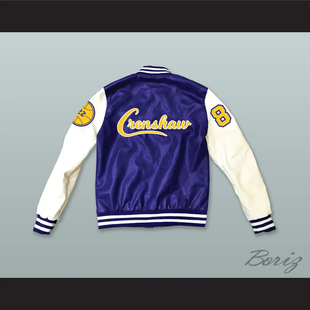 Quincy McCall 22 Crenshaw High School Basketball Blue and White Lab Leather Varsity Letterman Jacket Class of 88 3