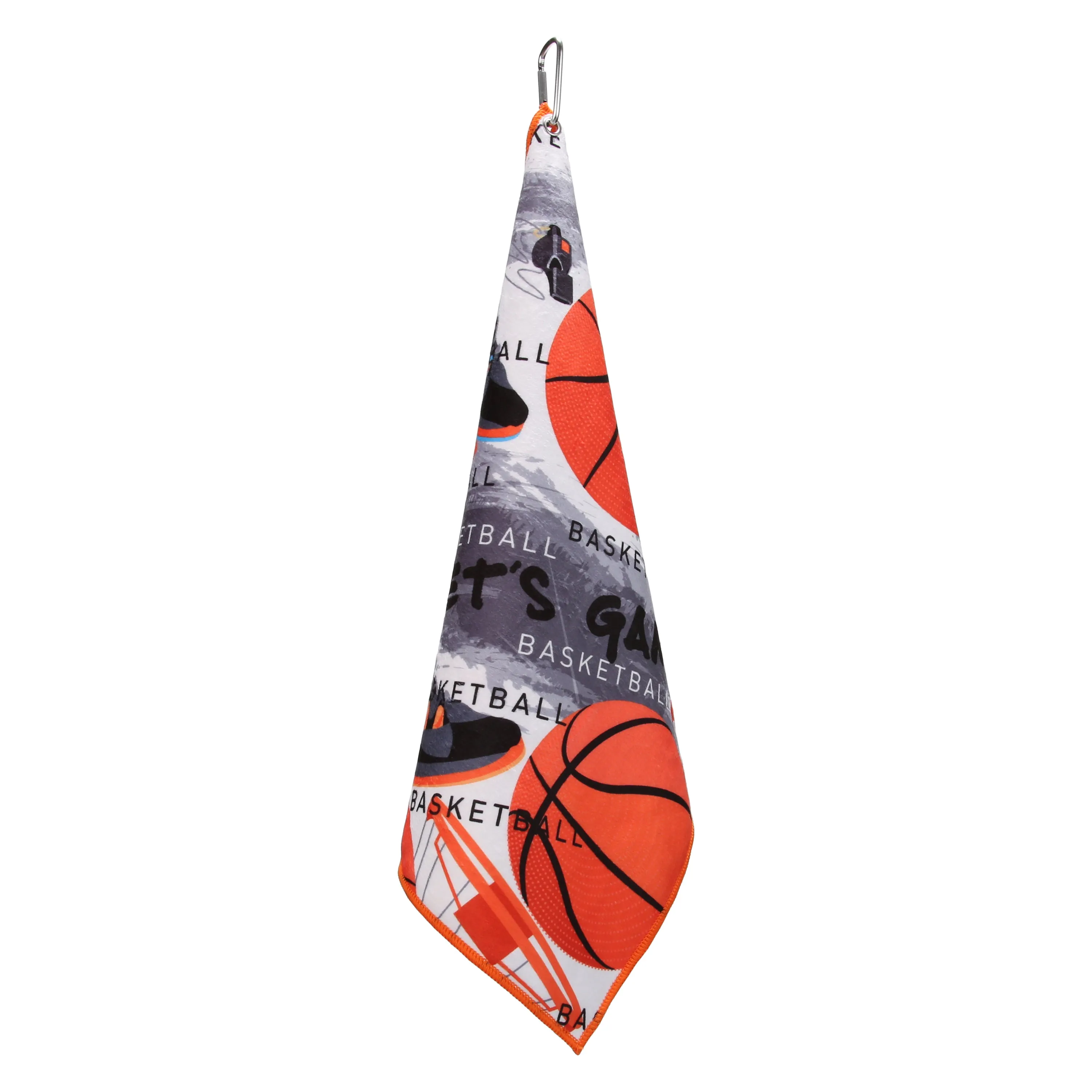 "Swish" Basketball Towel with Carabiner Clip