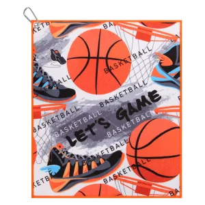 "Swish" Basketball Towel with Carabiner Clip