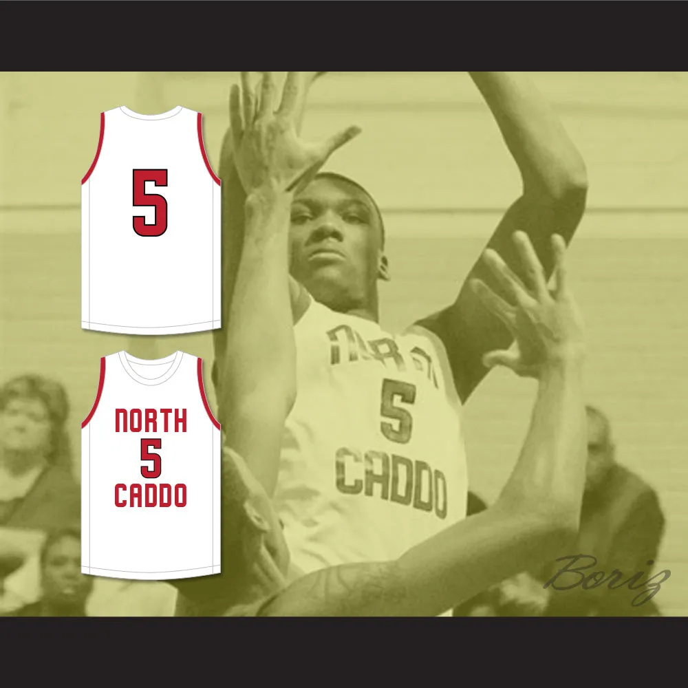 Robert Williams III 5 North Caddo High School Titans White Basketball Jersey 1