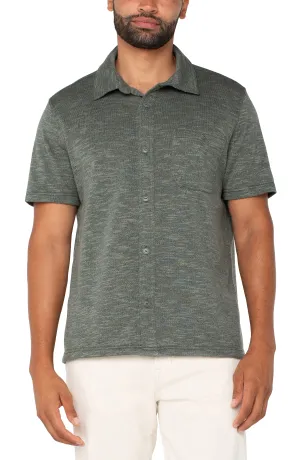 Sage Button Front Shirt
