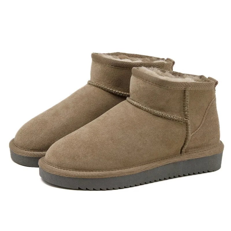 Sheepskin Fur-Lined Ankle Boots – Warm, Waterproof, and Stylish