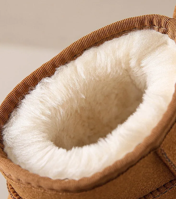 Sheepskin Fur-Lined Ankle Boots – Warm, Waterproof, and Stylish