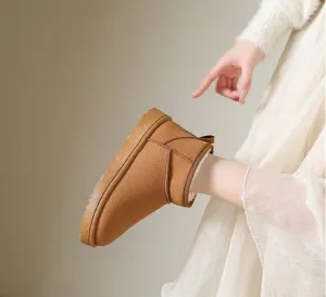 Sheepskin Fur-Lined Ankle Boots – Warm, Waterproof, and Stylish