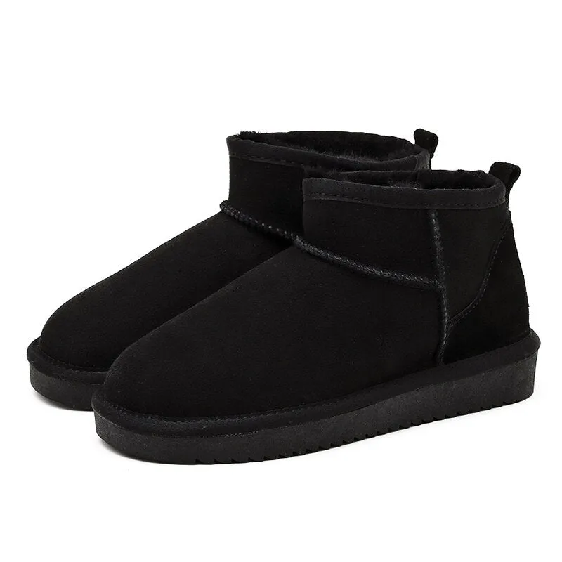Sheepskin Fur-Lined Ankle Boots – Warm, Waterproof, and Stylish