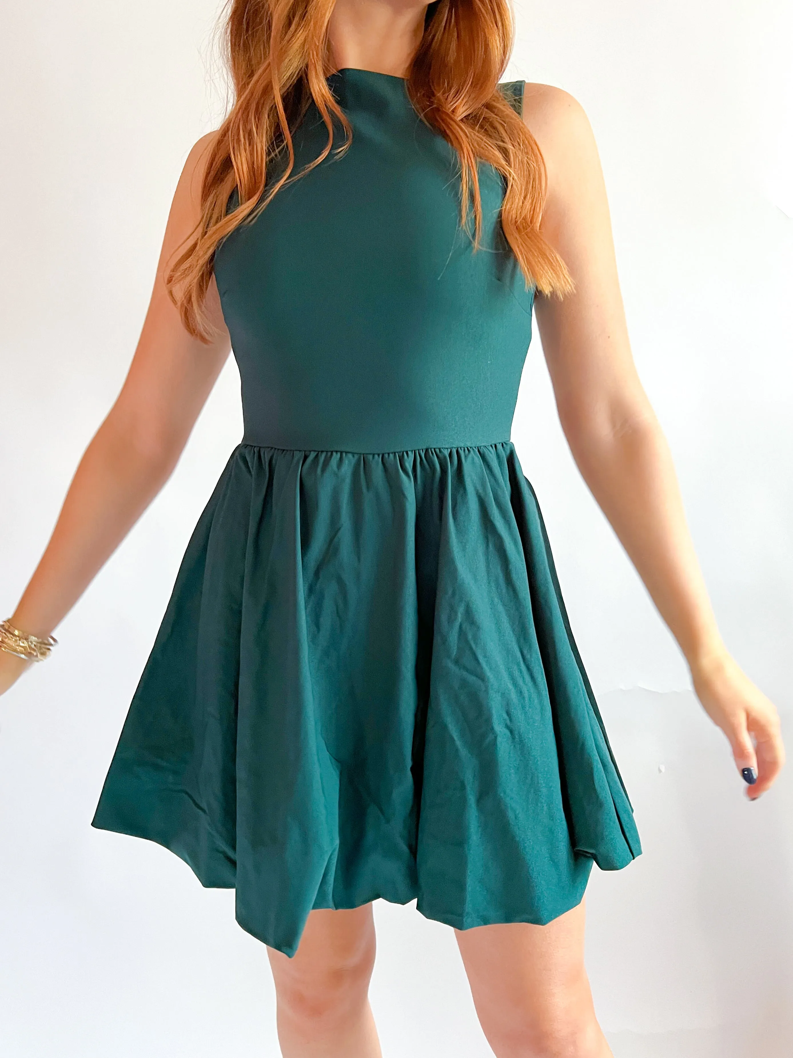 Sleeveless Bubble Hem Mini Dress
