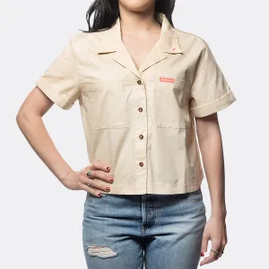 Smoke Show Crop Button Up Women's Shirt