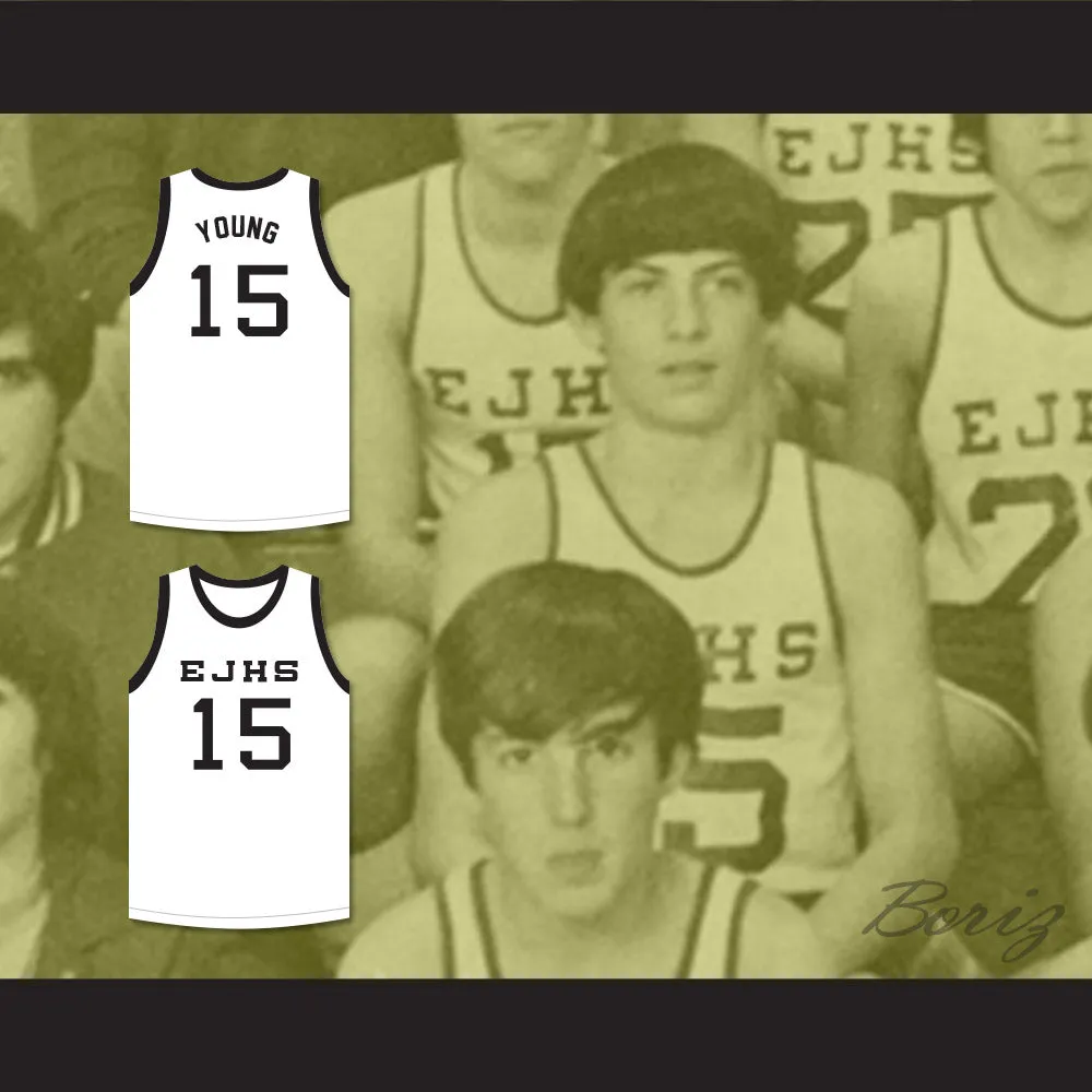 Steve Young 15 Eastern Junior High School White Basketball Jersey