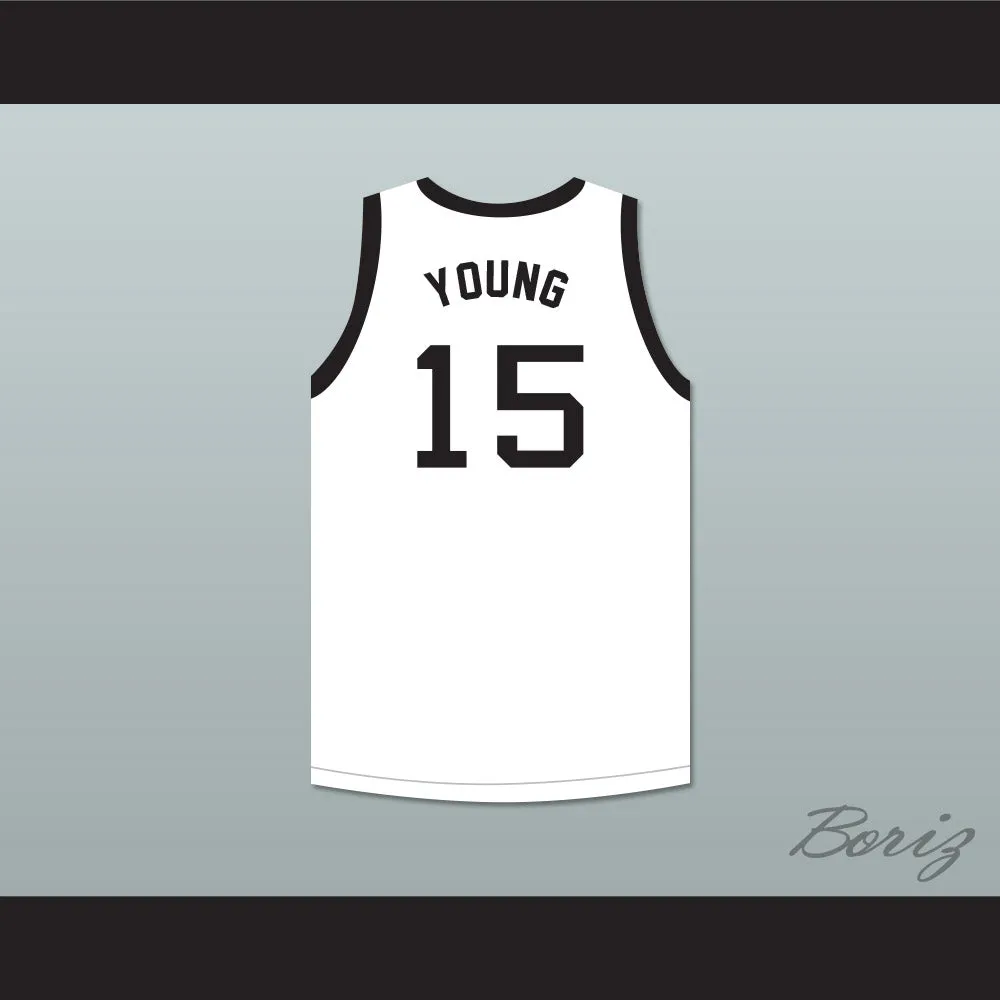 Steve Young 15 Eastern Junior High School White Basketball Jersey