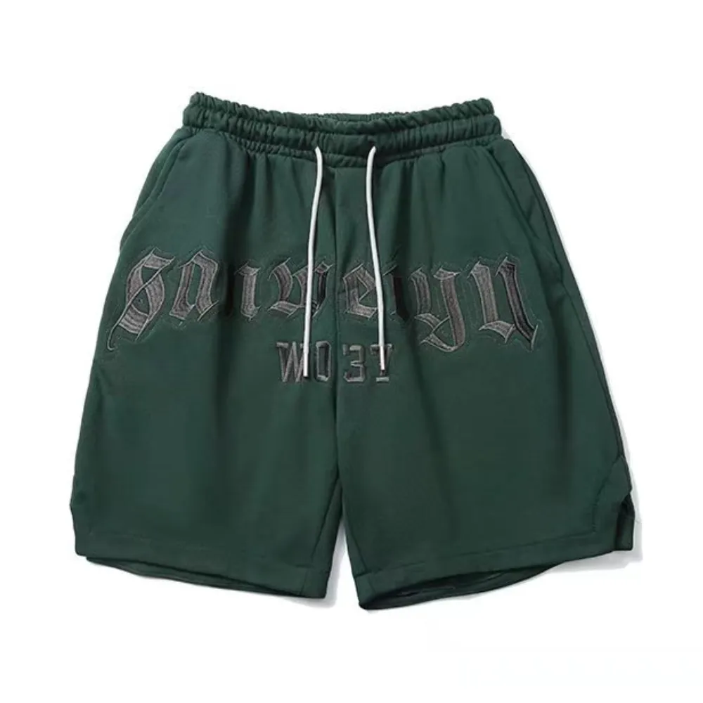 Street Letter Embroidery Basketball Shorts