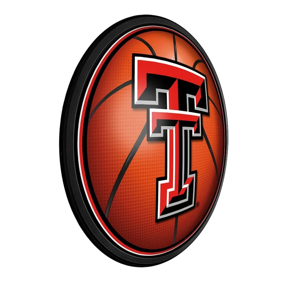 Texas Tech Red Raiders: Basketball - Round Slimline Lighted Wall Sign