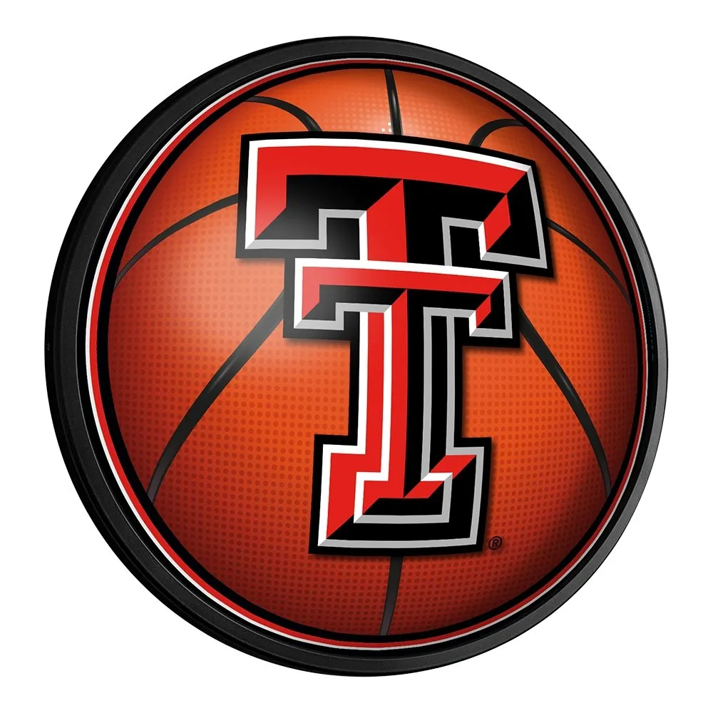 Texas Tech Red Raiders: Basketball - Round Slimline Lighted Wall Sign