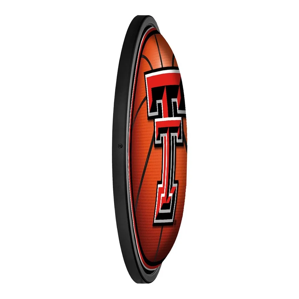 Texas Tech Red Raiders: Basketball - Round Slimline Lighted Wall Sign