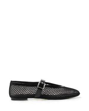 Therapy Shoes Addie Black Mesh Ballet Flats