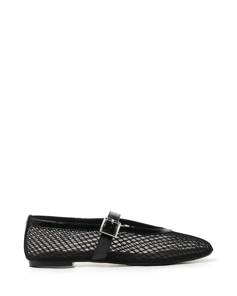 Therapy Shoes Addie Black Mesh Ballet Flats