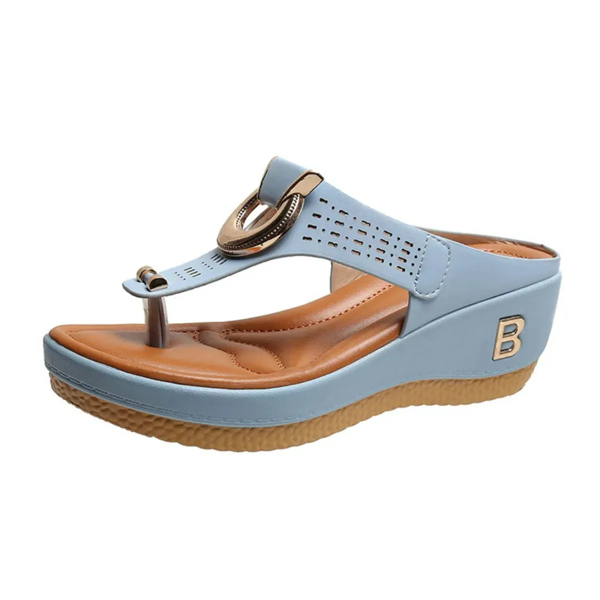 Toe Post Wedge Sandals