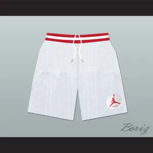 Urkel Family Matters Vanderbilt Muskrats High School White Basketball Shorts with Patch