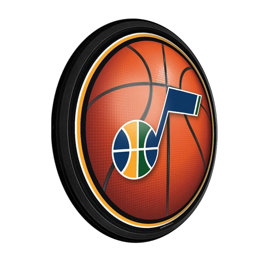 Utah Jazz: Basketball - Round Slimline Lighted Wall Sign