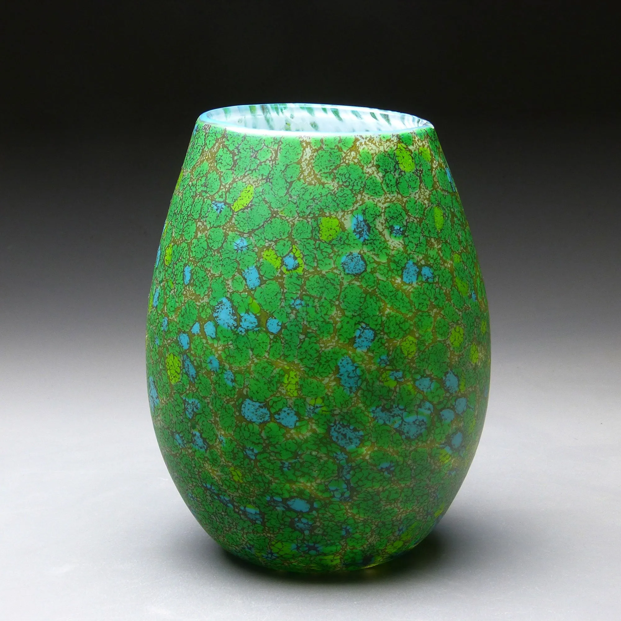 Vase in Green Handblown Glass Vase by Thomas Spake Studios
