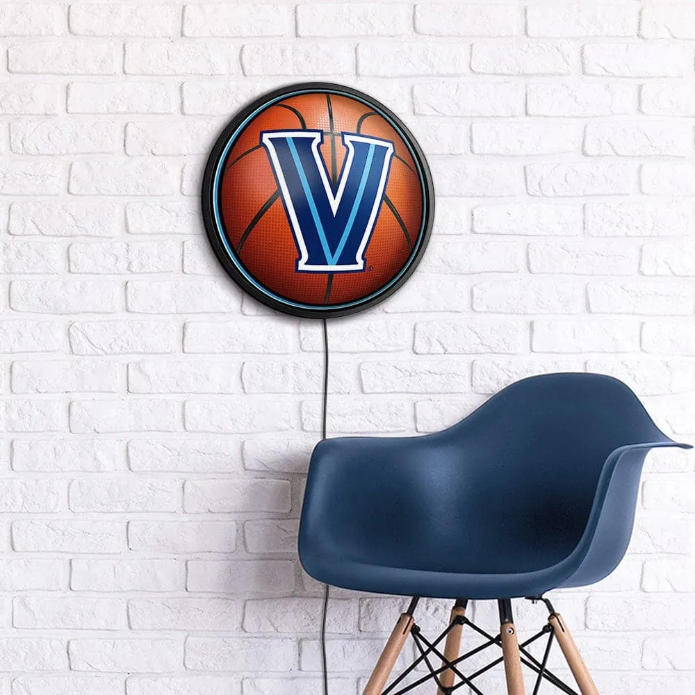 Villanova Wildcats: Basketball - Round Slimline Lighted Wall Sign