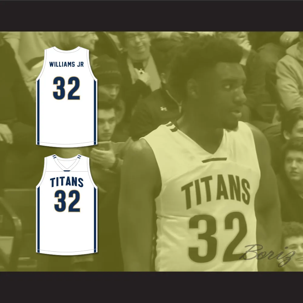 Vince Williams Jr 32 St. John's Jesuit High School and Academy Titans White Basketball Jersey 2