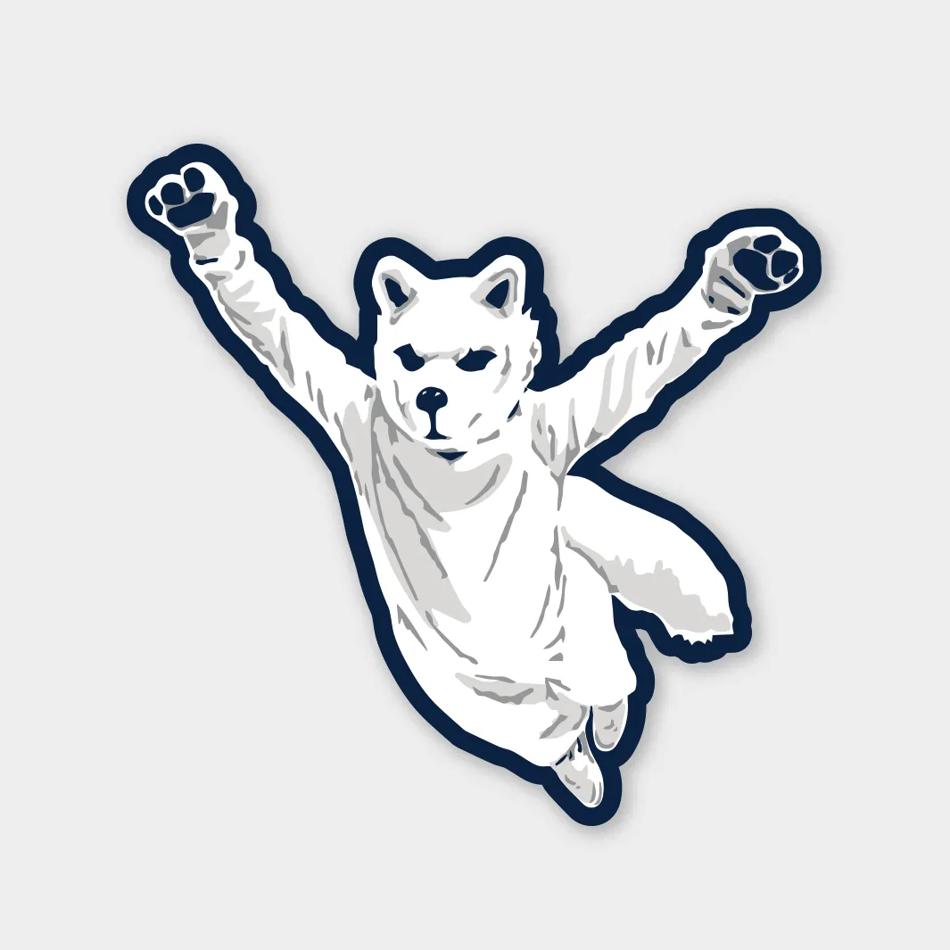 Vintage UConn Husky Slide Sticker