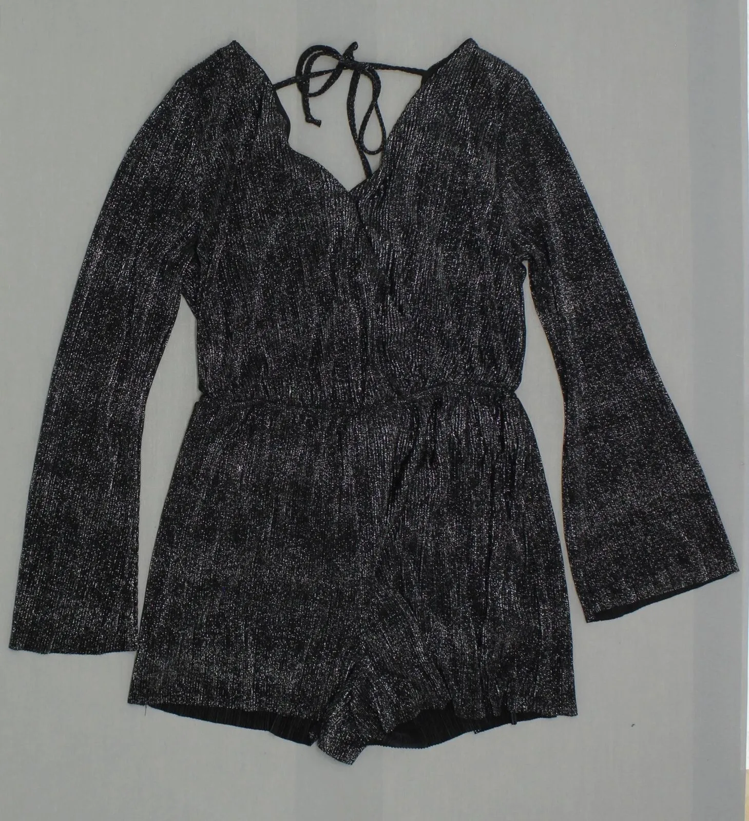 Xhilaration Women's Tie Back Long Sleeve Romper
