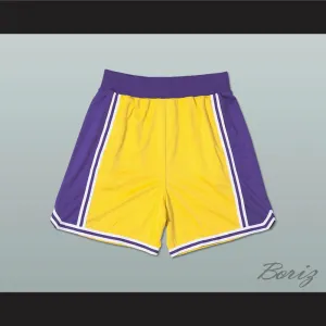 Yellow Purple and White Basketball Shorts