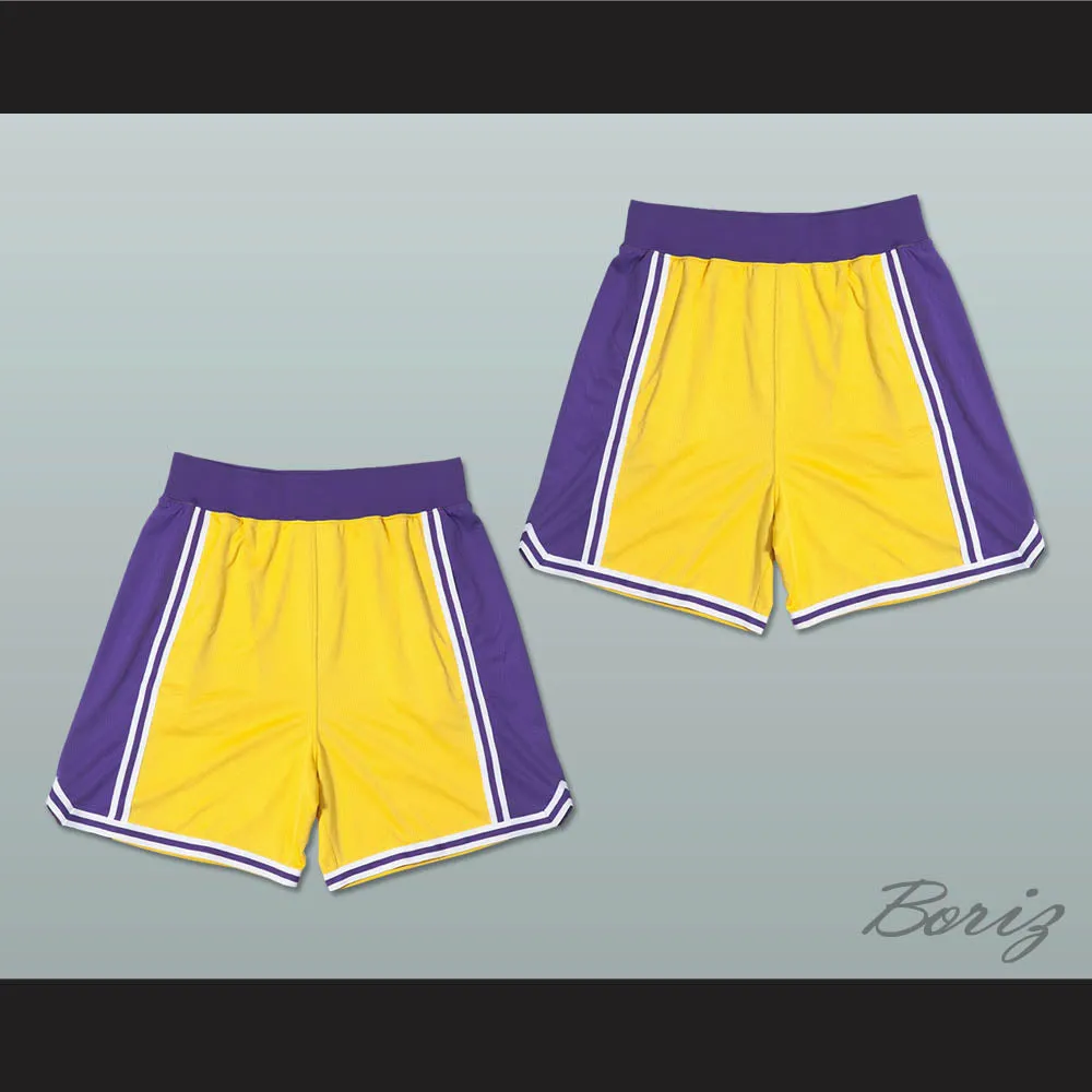 Yellow Purple and White Basketball Shorts