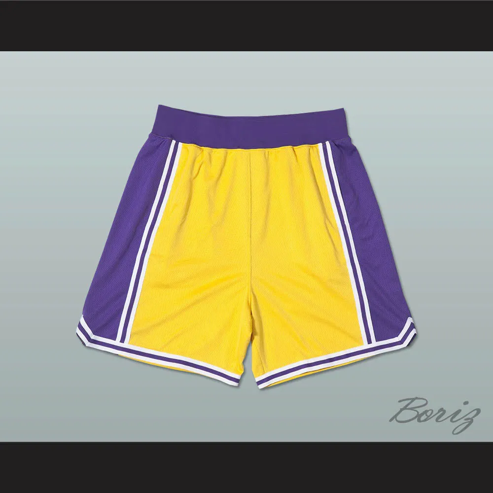 Yellow Purple and White Basketball Shorts
